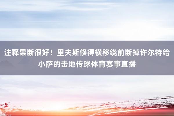 注释果断很好！里夫斯倏得横移绕前断掉许尔特给小萨的击地传球体育赛事直播